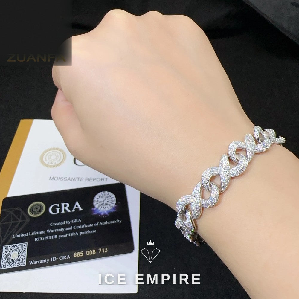 Iced Out Gold Plated Moissanite Cuban Chain