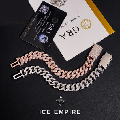 Iced Out 925 Silver Moissanite Cuban Chain