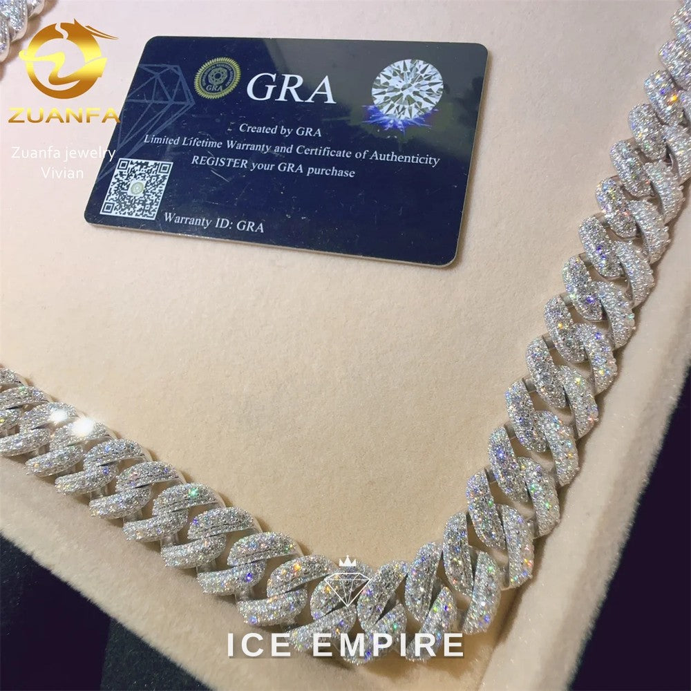 Iced Out Rose Gold Plated Moissanite Cuban Chain