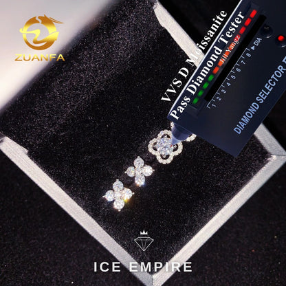 Iced Out 925 Silver Moissanite Stud Earrings