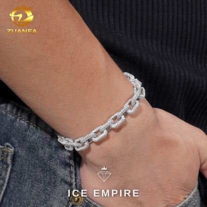 Iced Out 925 Silver Moissanite Cuban Chain