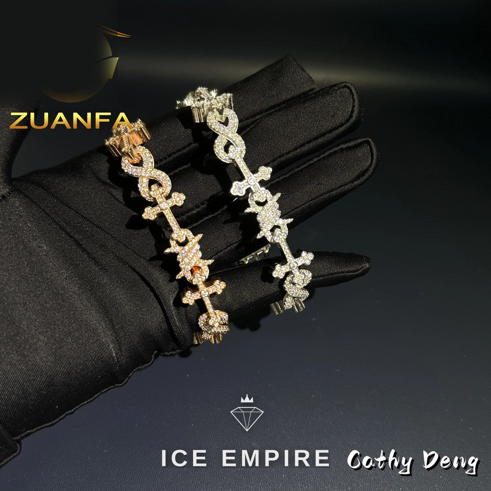 Iced Out Rose Gold Plated Moissanite Cuban Chain