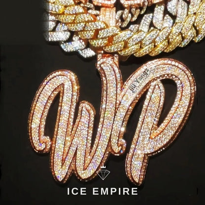 Iced Out Baguette 925 Silver Moissanite Pendant