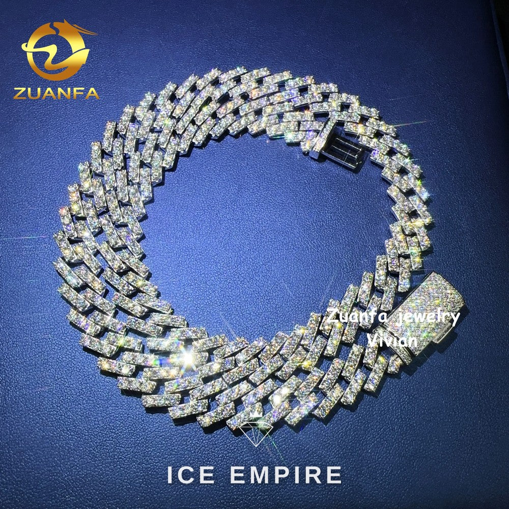 Iced Out Rose Gold Plated Moissanite Cuban Chain