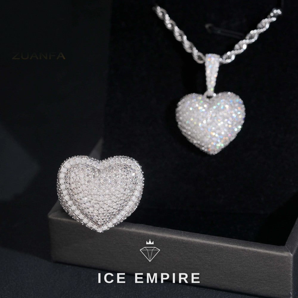 Iced Out Baguette 925 Silver Pendant