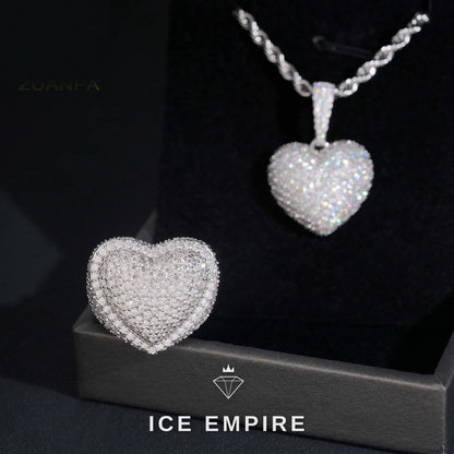 Iced Out Baguette 925 Silver Pendant