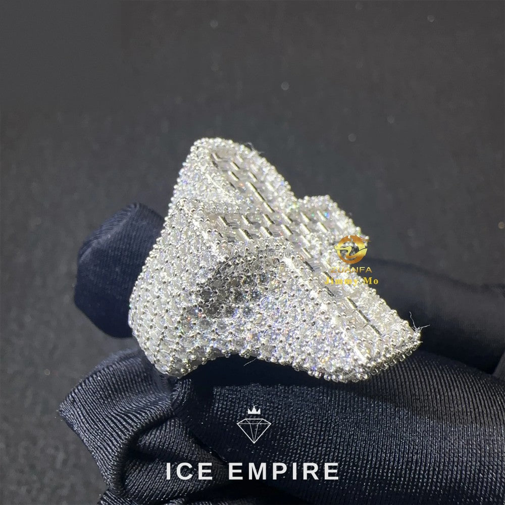 Iced Out Baguette 925 Silver Moissanite Ring