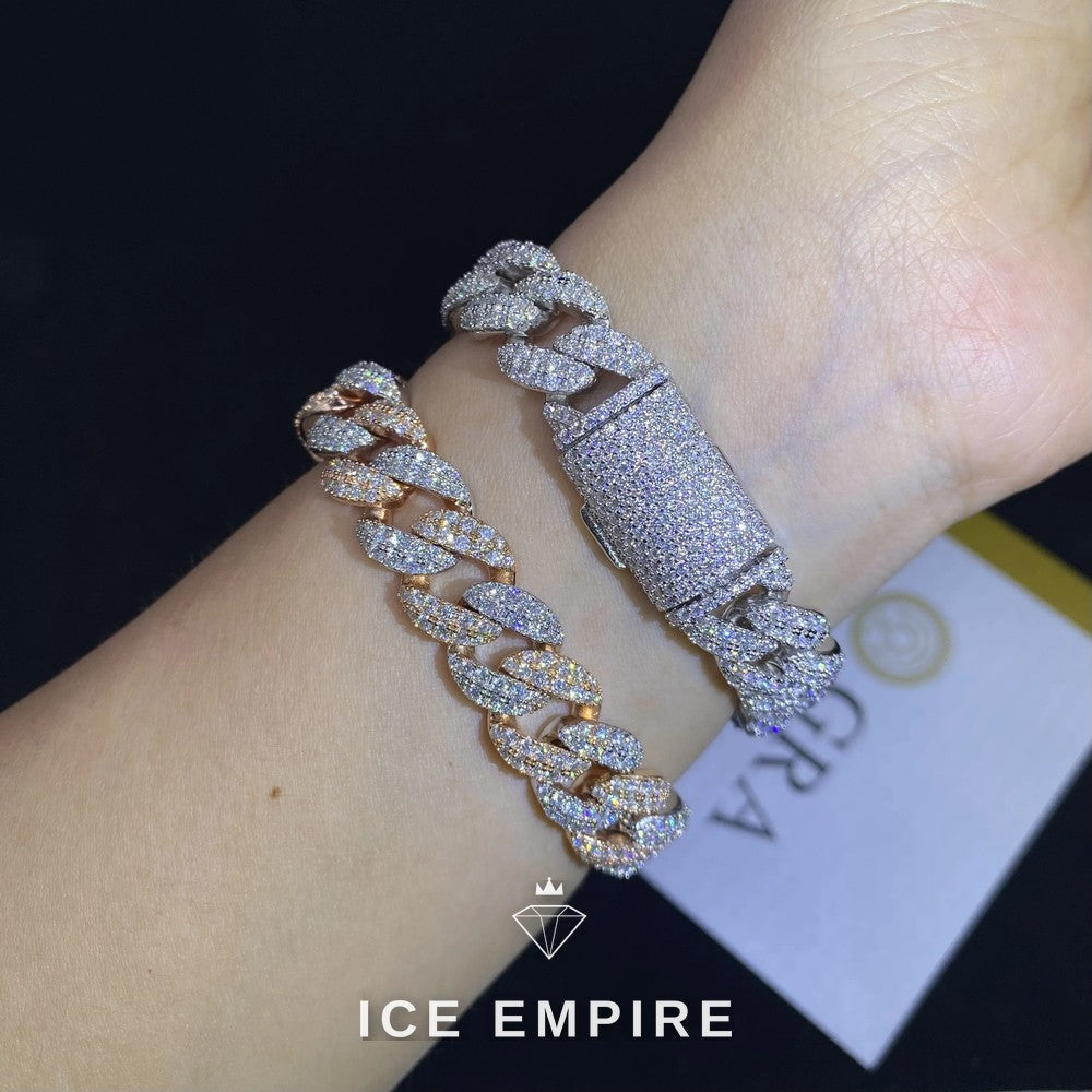 Iced Out 925 Silver Moissanite Cuban Chain