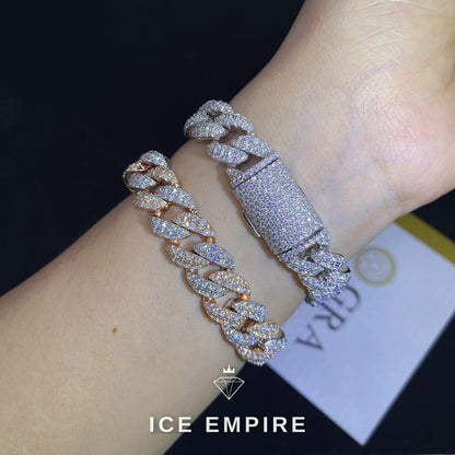 Iced Out 925 Silver Moissanite Cuban Chain