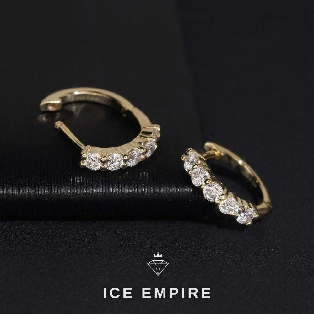 Iced Out Rose Gold Plated Lab Grown Diamond Hoop Earrings