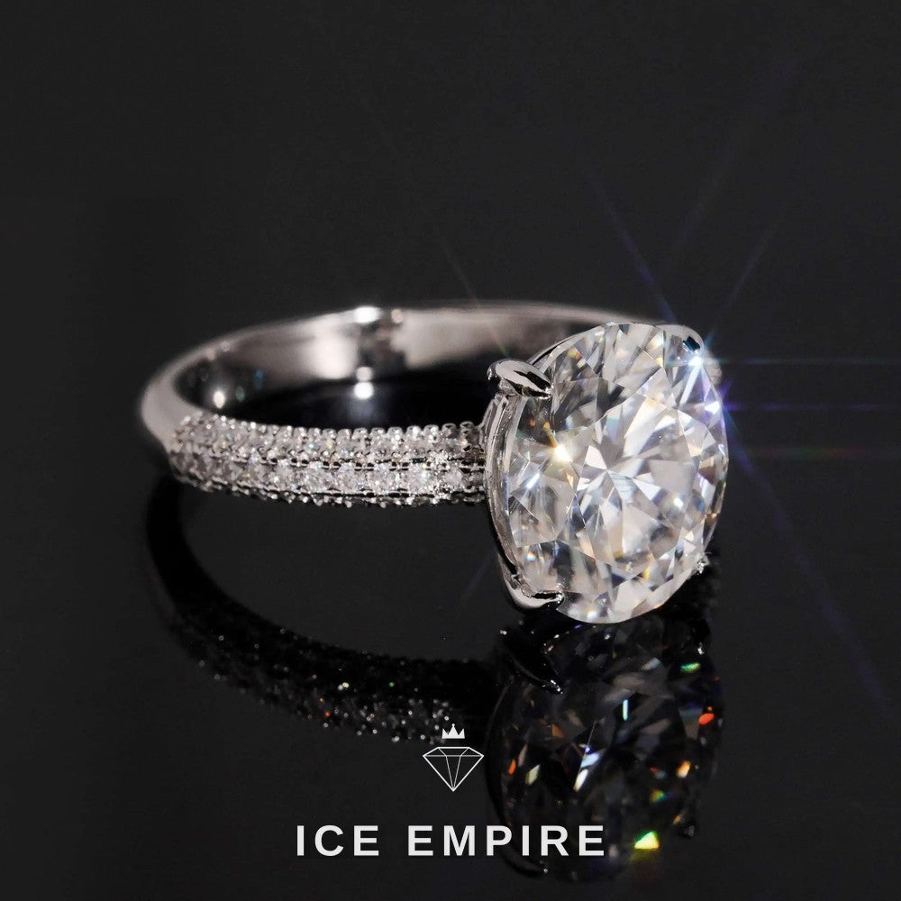 Iced Out Gold Plated Moissanite Wedding Band