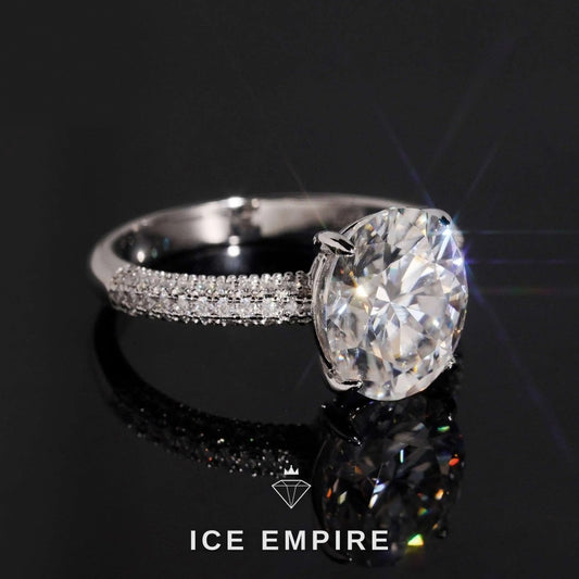 Iced Out Gold Plated Moissanite Wedding Band