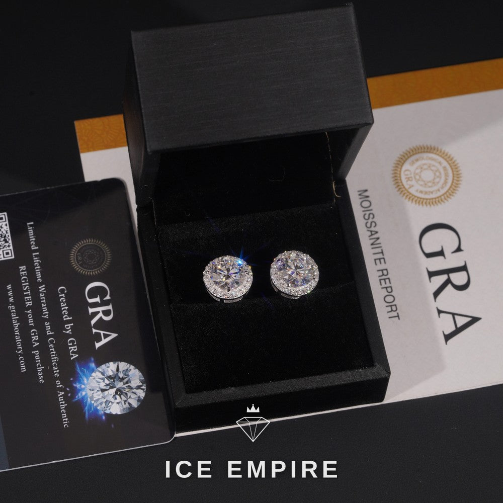 Iced Out 925 Silver Moissanite Earrings