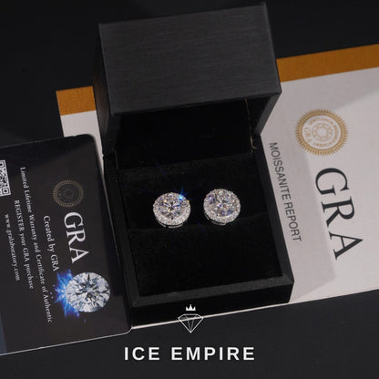 Iced Out 925 Silver Moissanite Earrings