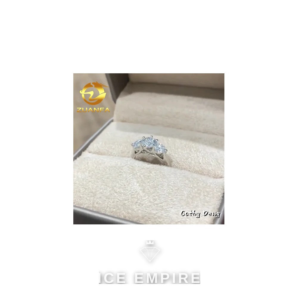 Iced Out Cluster 18K Gold Moissanite Wedding Band