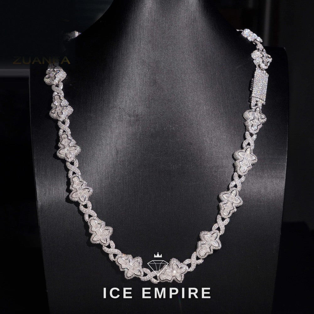 Iced Out Rose Gold Plated Moissanite Cuban Chain