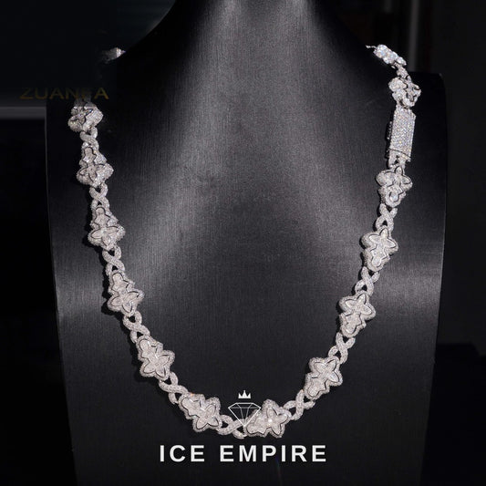 Iced Out Rose Gold Plated Moissanite Cuban Chain