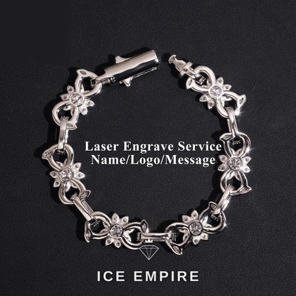 Iced Out Baguette Rose Gold Plated Moissanite Cuban Chain