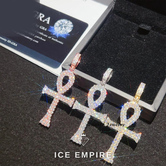 Iced Out Cross 925 Silver Pendant