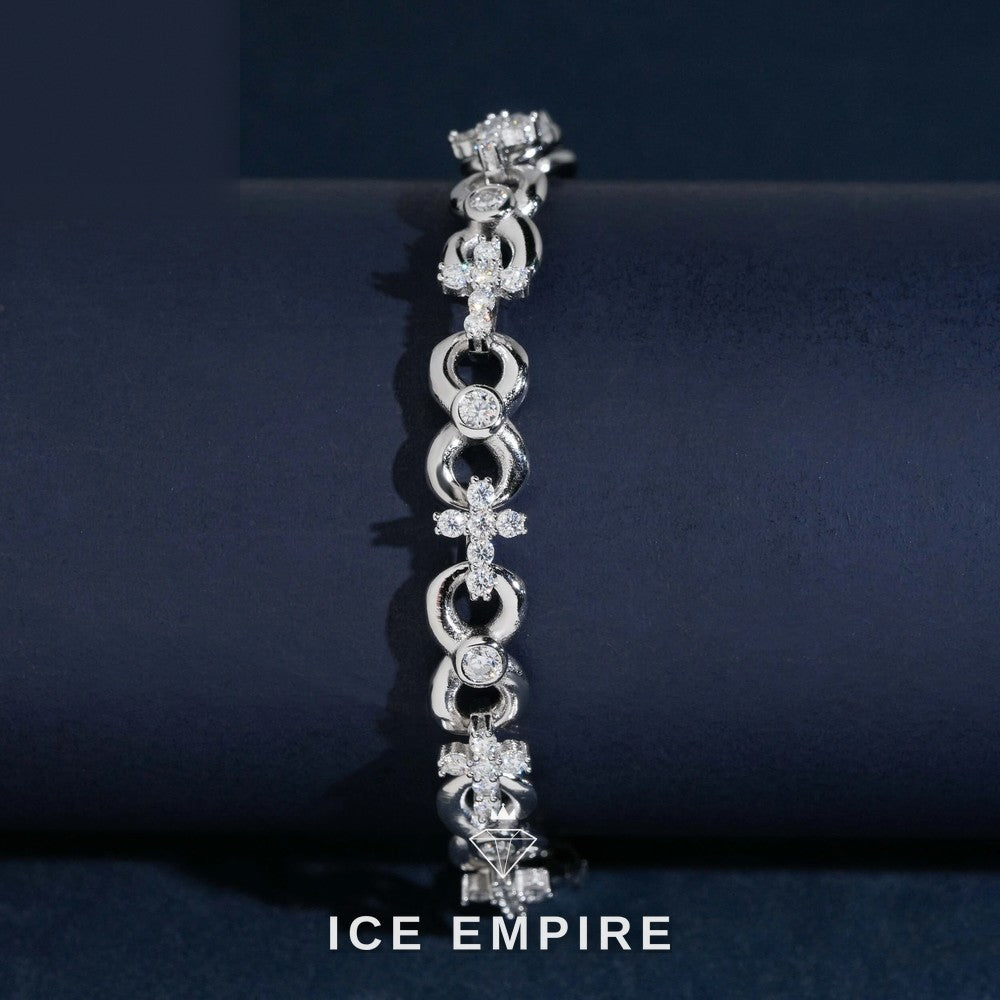Iced Out Cross 925 Silver Moissanite Cuban Chain