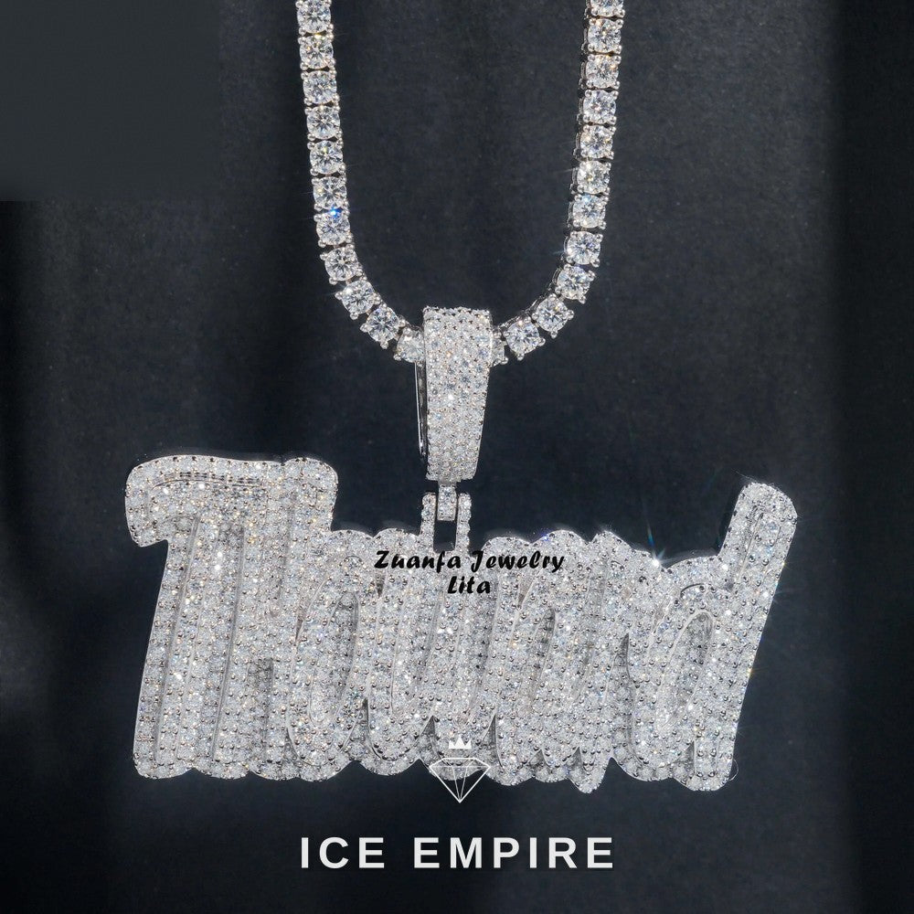 Iced Out 925 Silver Pendant