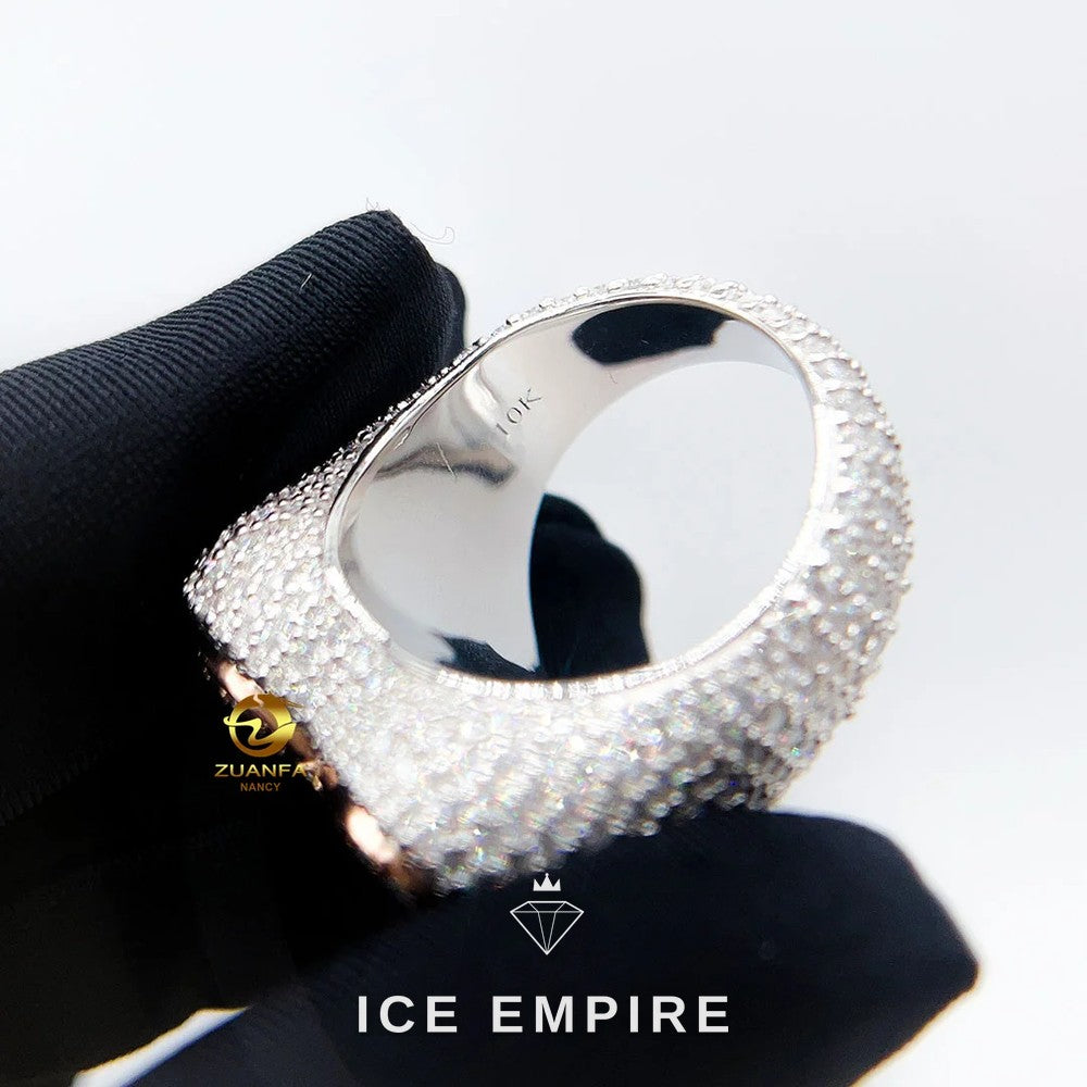 Iced Out Heart Rose Gold Plated Moissanite Ring