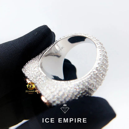 Iced Out Heart Rose Gold Plated Moissanite Ring