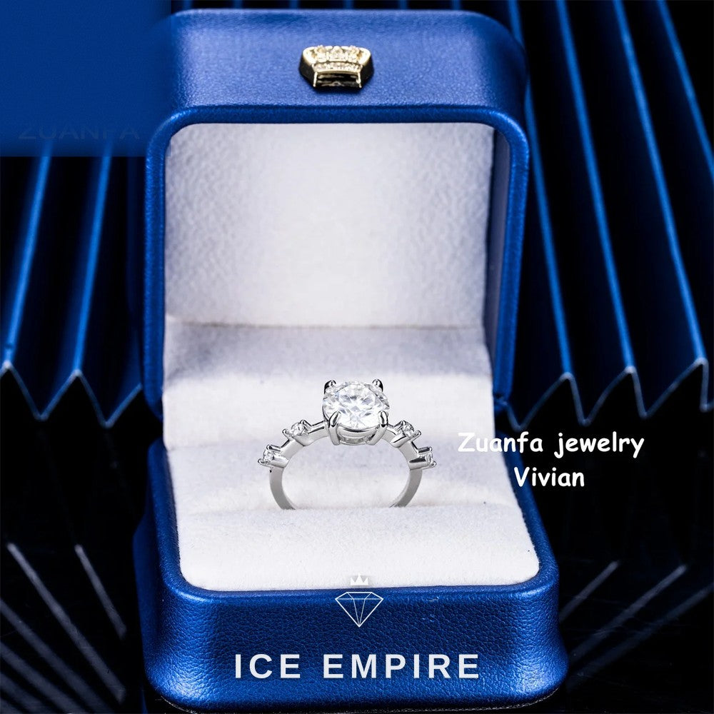 Iced Out 925 Silver Moissanite Ring