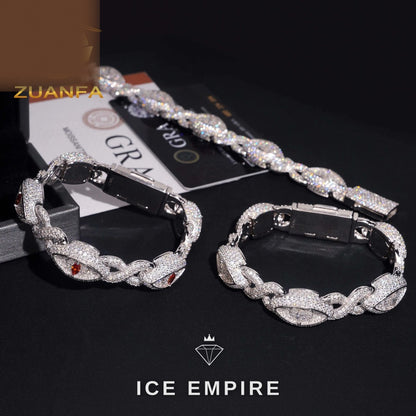 Iced Out 925 Silver Moissanite Cuban Chain