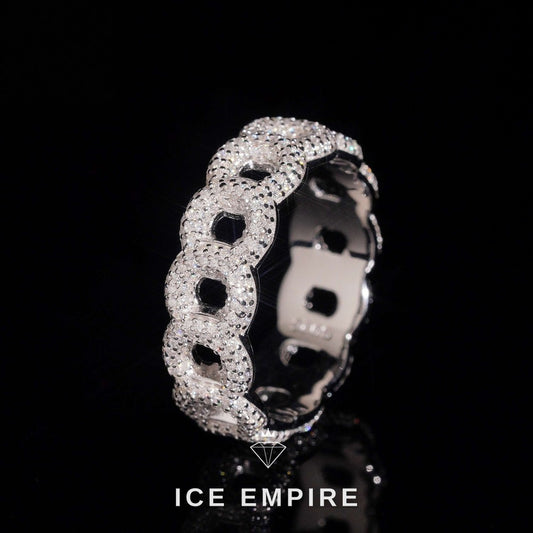 Iced Out 925 Silver Moissanite Ring
