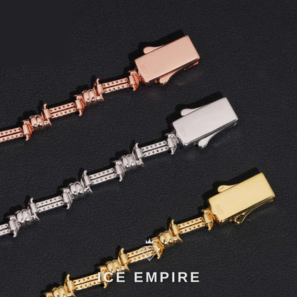 Iced Out Rose Gold Moissanite Bracelet