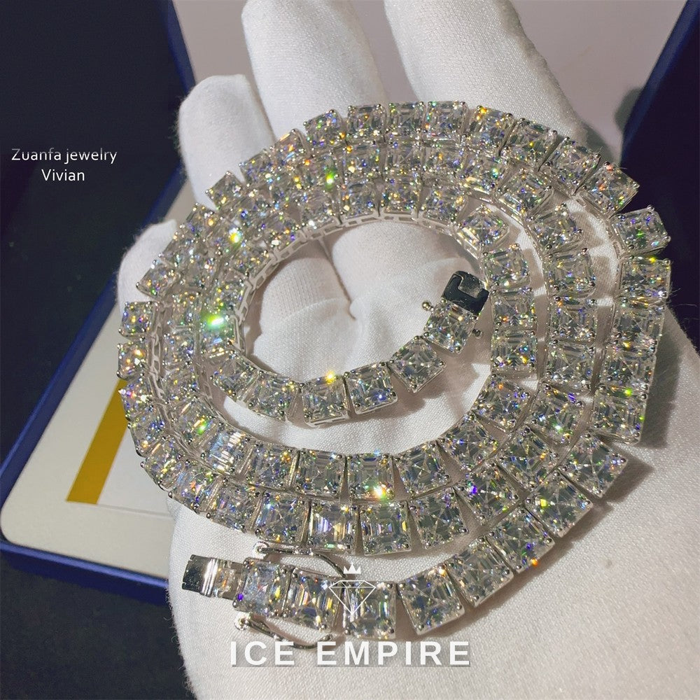 Iced Out Rose Gold Plated Moissanite Cuban Chain