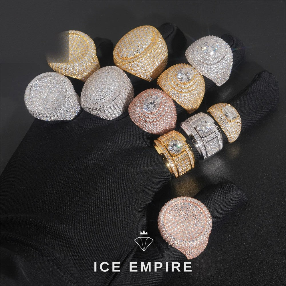 Iced Out Baguette 925 Silver Moissanite Ring