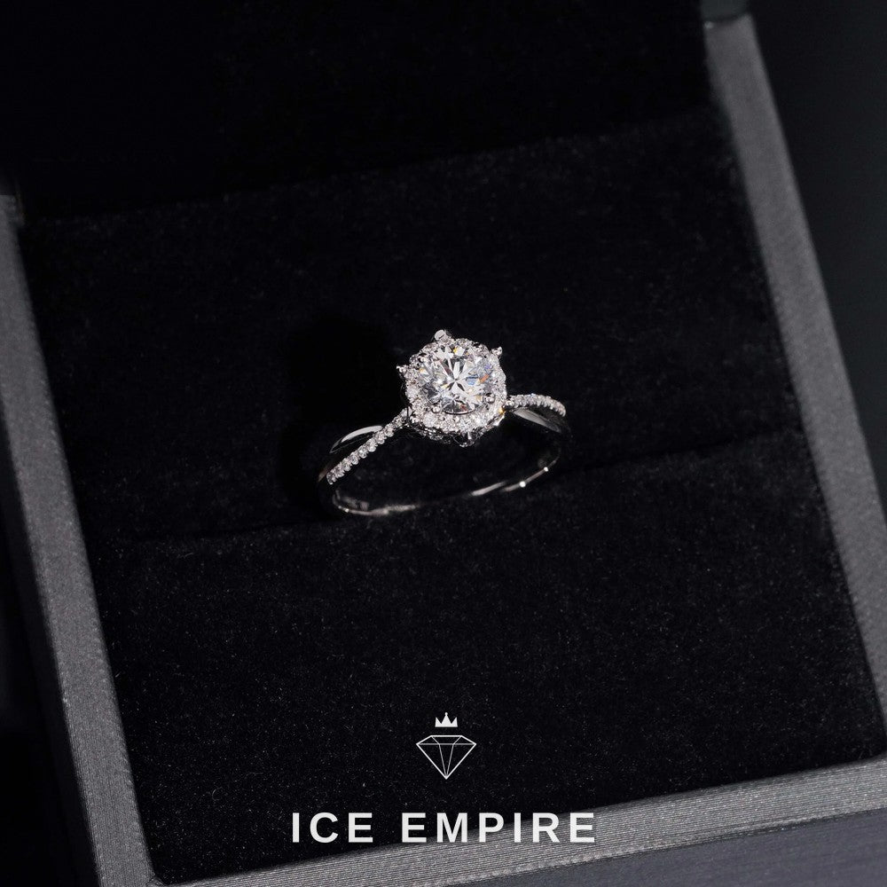 Iced Out 18K Gold Lab Grown Diamond Engagement Ring