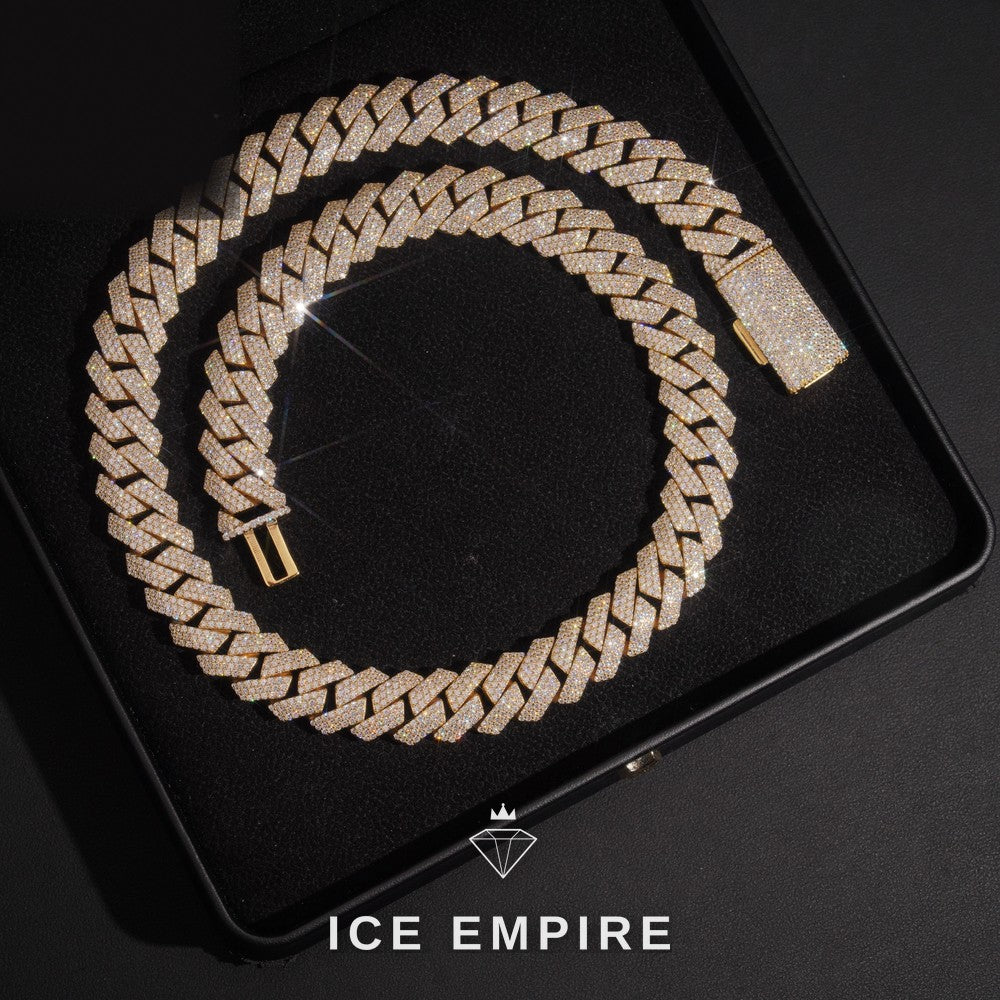 Iced Out Rose Gold Plated Moissanite Cuban Chain