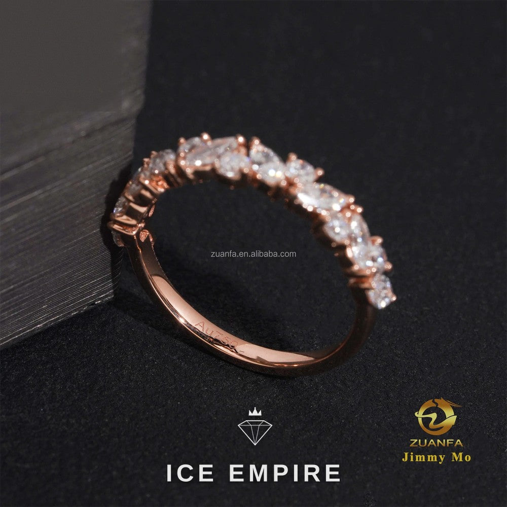 Iced Out Rose Gold Lab Grown Diamond Engagement Ring