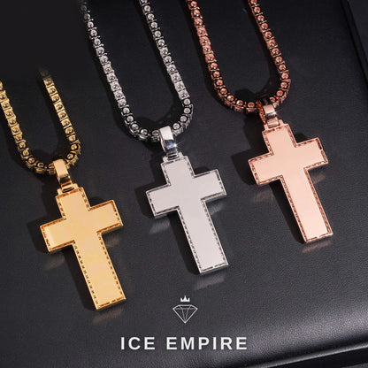 Iced Out Baguette Rose Gold Plated Moissanite Pendant