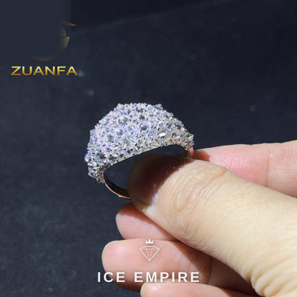 Iced Out 925 Silver Moissanite Ring