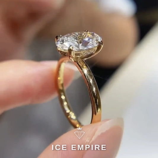 Iced Out 14K Gold Lab Grown Diamond Ring