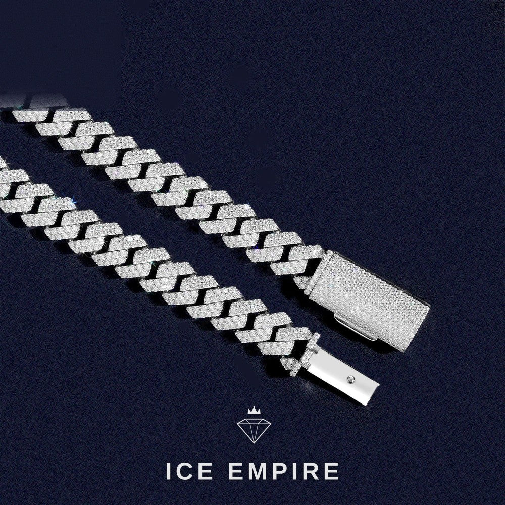 Iced Out Rose Gold Plated Moissanite Cuban Chain