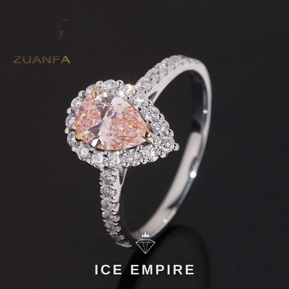 Iced Out Gold Plated Lab Grown Diamond Engagement Ring