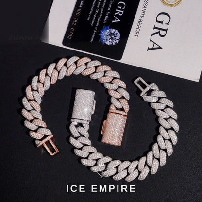 Iced Out 925 Silver Moissanite Cuban Chain