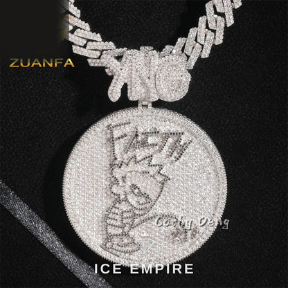 Iced Out Baguette Rose Gold Plated Moissanite Cuban Chain