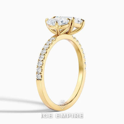 Iced Out 10K Gold Lab Grown Diamond Engagement Ring