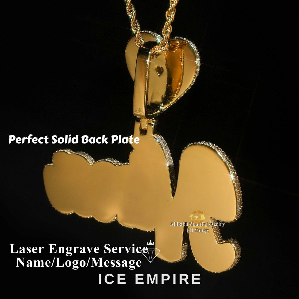 Iced Out Cross Rose Gold Plated Moissanite Pendant