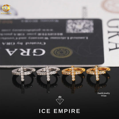 Iced Out 925 Silver Moissanite Earrings