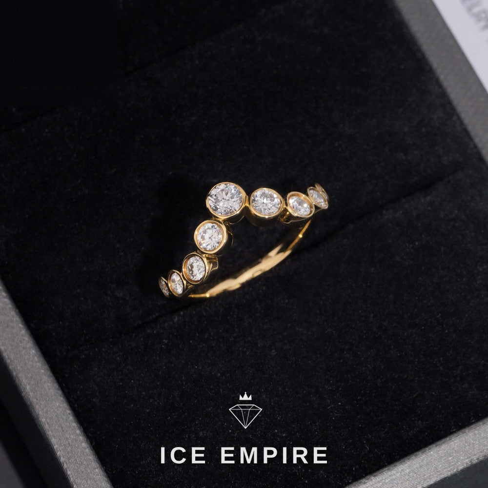 Iced Out 18K Gold Lab Grown Diamond Engagement Ring