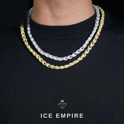 Iced Out Rose Gold Plated Moissanite Cuban Chain