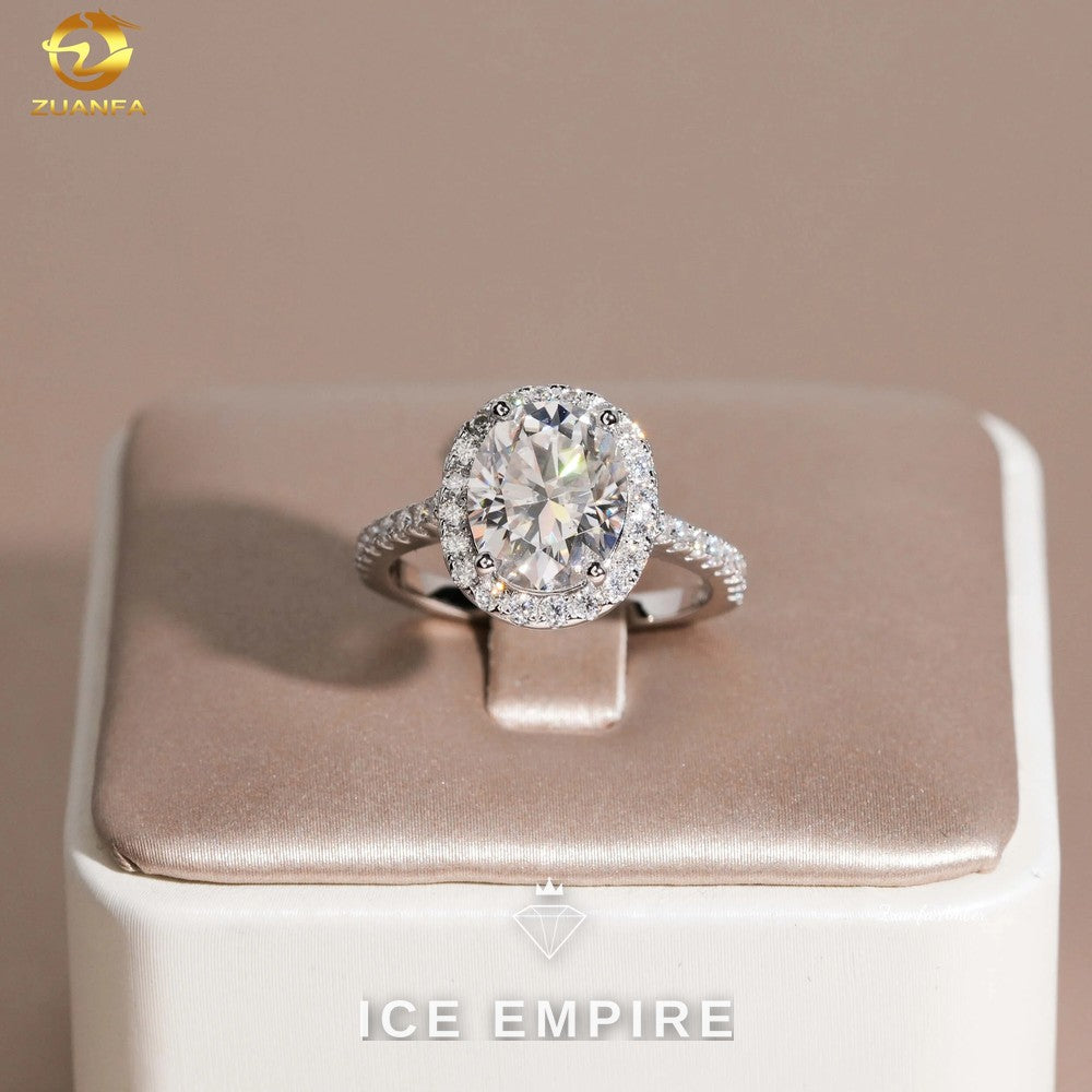 Iced Out Gold Plated Moissanite Wedding Band