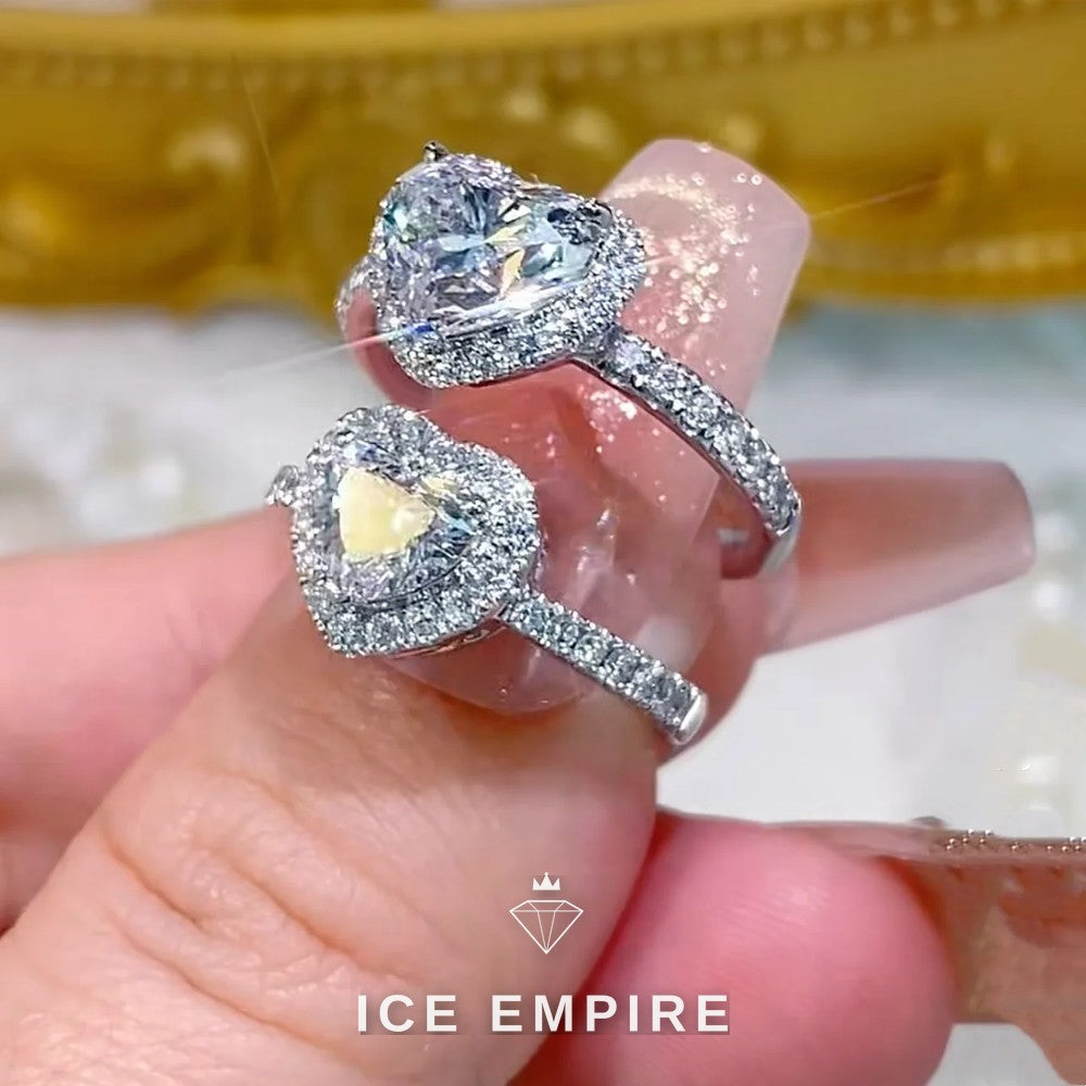 Iced Out Heart 10K Gold Lab Grown Diamond Ring
